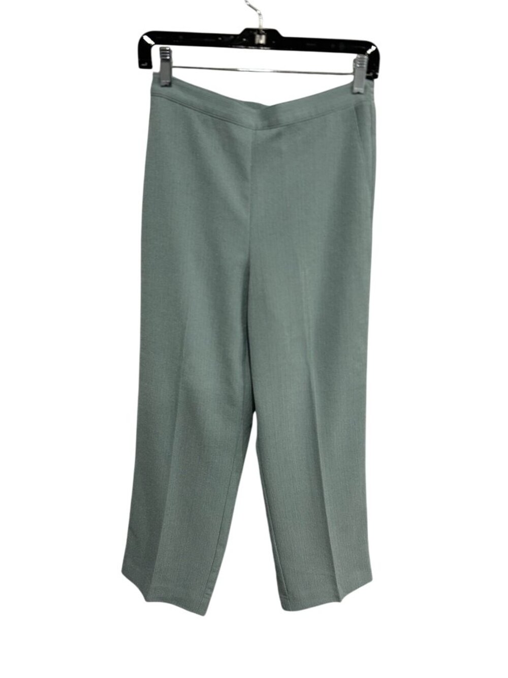 Alfred Dunner Sage Green Petite Elastic Waist Wide Leg Pants Size 8P Boho Grandm
